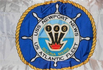 #100- USS Newport News CA-148 - Flag With Ship's Seal