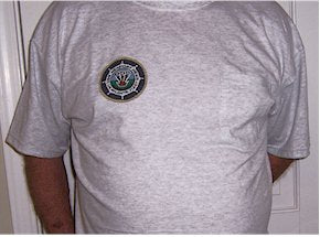 #20 & #21- USS Newport News CA-148 - Gray T-Shirt With Ship's Silhouette On Back