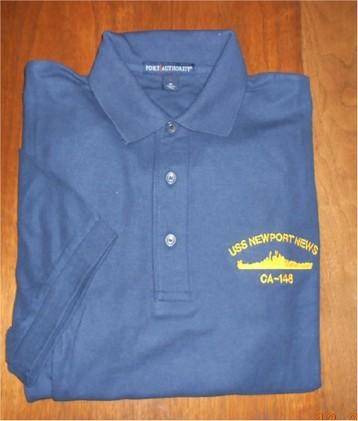 #29- USS Newport News CA-148 Men's Golf Shirt-Navy