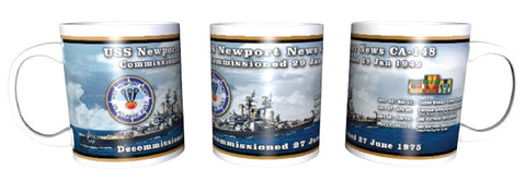 #70A- USS Newport News 11 Oz. History Ceramic Coffee Mug