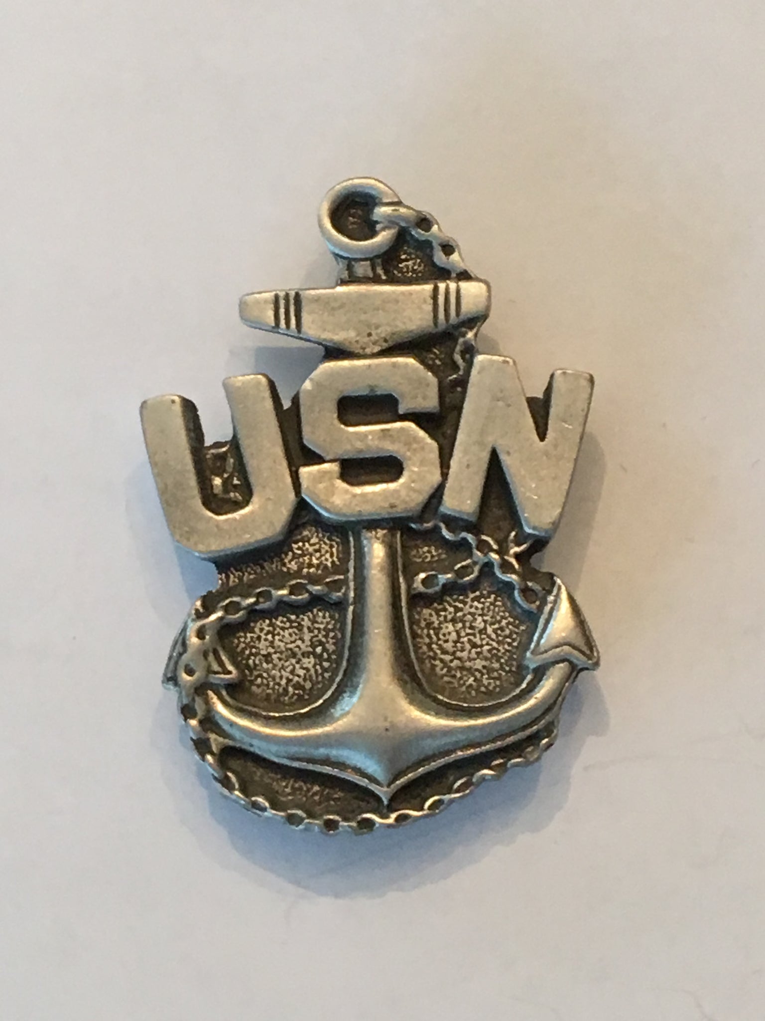 #54C- Navy Anchor Pewter Magnet