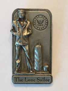 #54B- Lone Sailor Pewter Magnet  (Limited Inventory Will Not Restock)