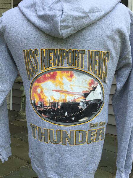 #35- Hooded Sweatshirt "THUNDER" Gray & Navy
