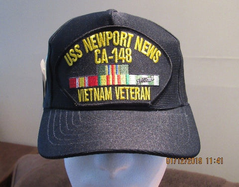 #03-2- US Newport News Vietnam 2nd Deployment Ball Cap w/ Meritorious Unit Ribbon