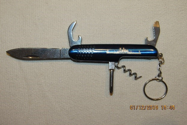 #56E- USS Newport News 6 Function Pocket Knife Key Chain