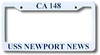 #82- USS Newport News CA-148 Custom License Plate Frame